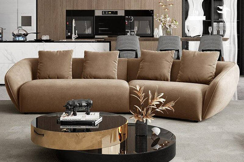 Stylish round black and gold coffee table
