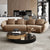 Stylish round black and gold coffee table