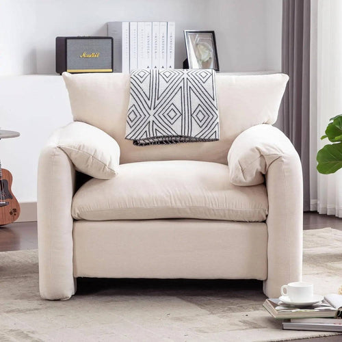 Fluffo cozy lounge chair with plush fiber back