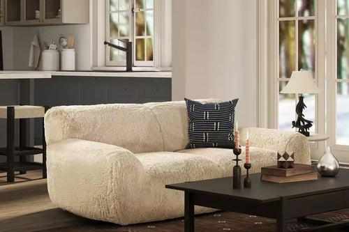 Furossa Couch is a luxury modern sofa with super soft cushioning and super furry upholstery. A cozy statement couch for premium living rooms and contemporary interiors.