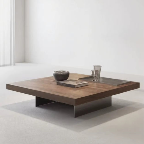 Discover the Galactic Coffee Table — a luxury veneer-top table with a stainless steel frame and gun black finish. Minimal, modern, and fully customisable.