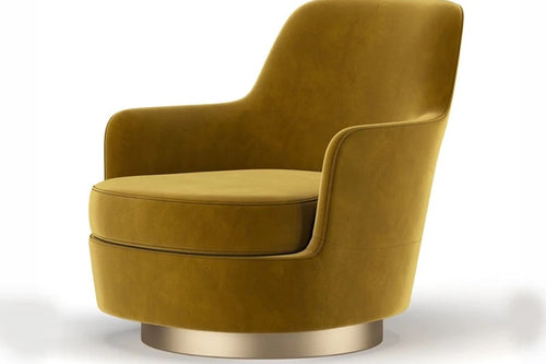 Gemini Chair in mustard velvet with matte gold base