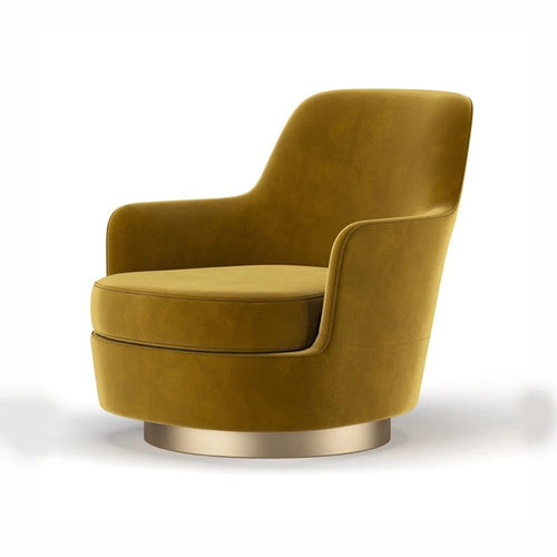 Gemini Chair in mustard velvet with matte gold base