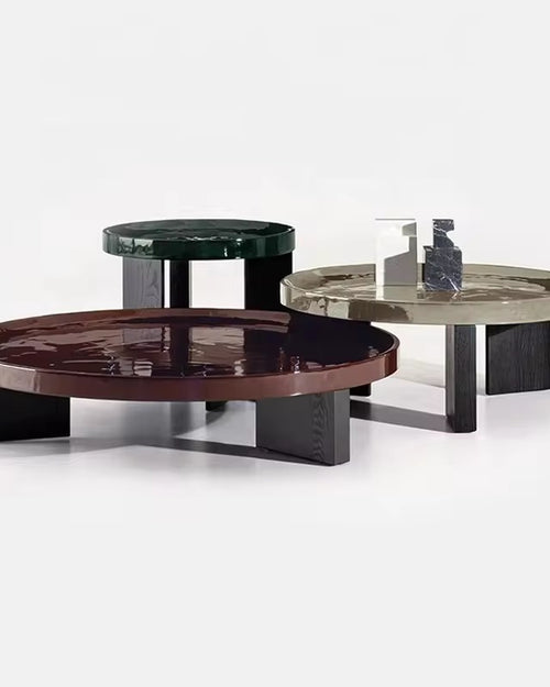 Gordano Gloss Round Coffee Table Set
