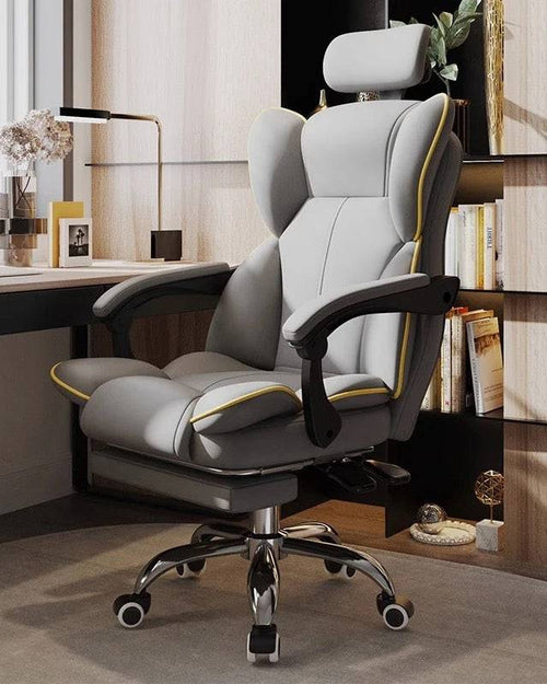 Sleek gray Cruiser gaming chair with neon piping