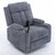 Plush gray velvet reclining armchair for living room use