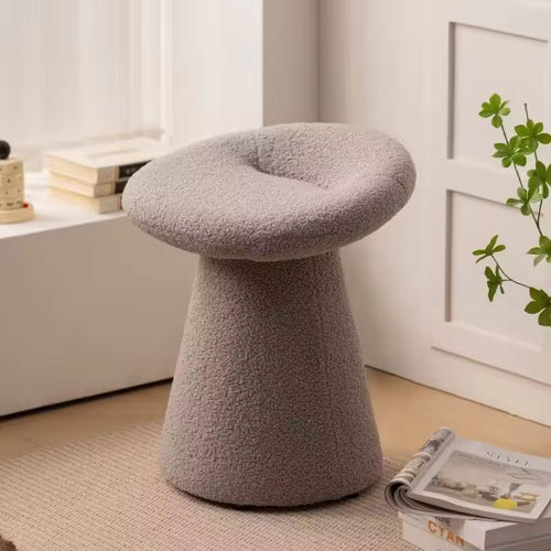 Side view of gray Joey pouf 