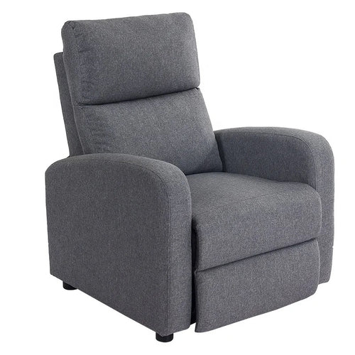 side view of compact ergonomic recliner chair