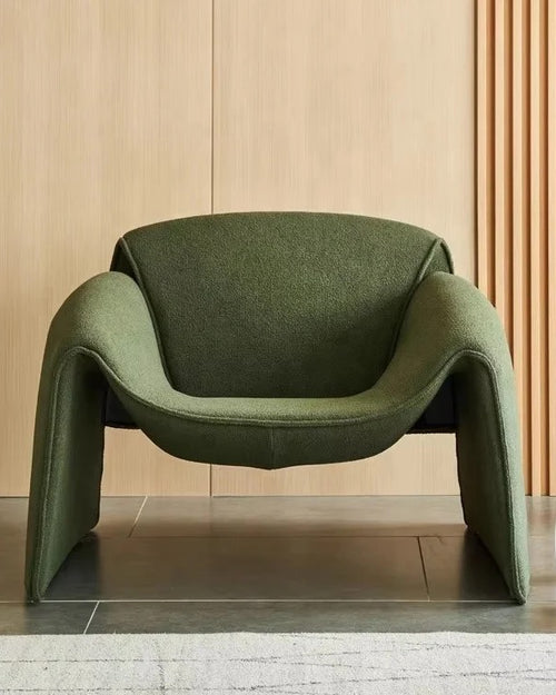 Front of Hugo chair in green color