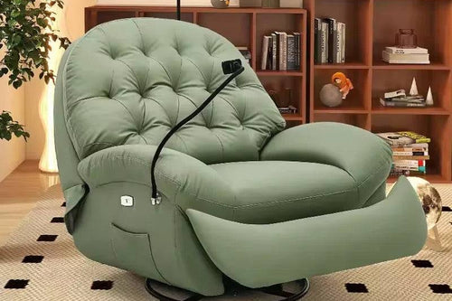 Milo compact recliner chair with phone holder and rotating base