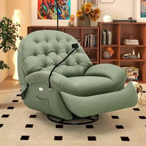 Milo compact recliner chair with phone holder and rotating base