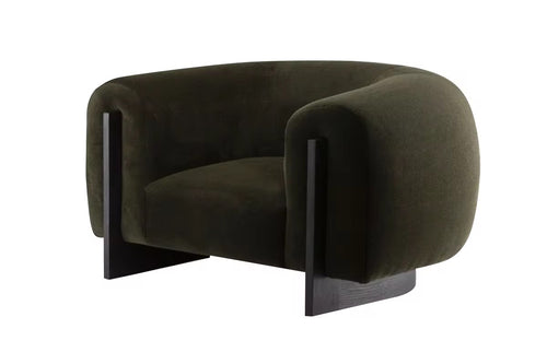 Modern green  Vanta armchair with black frame 