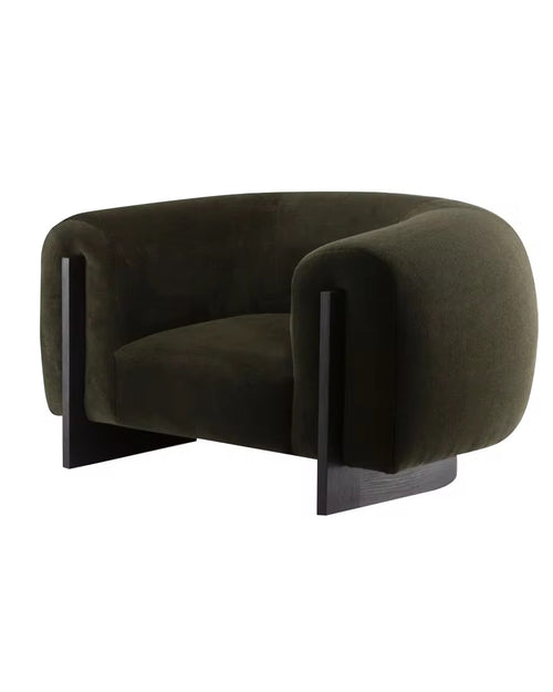 Modern green  Vanta armchair with black frame 