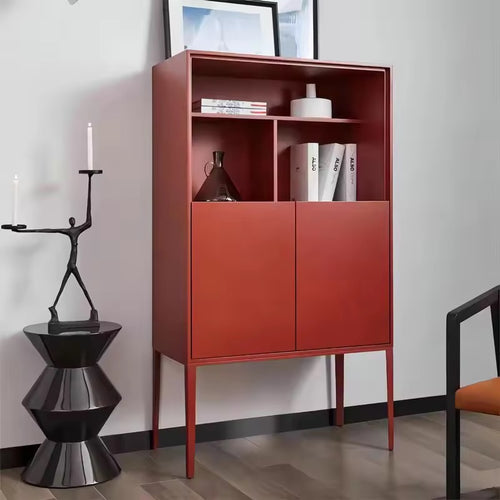 Greko red cabinet on metal legs