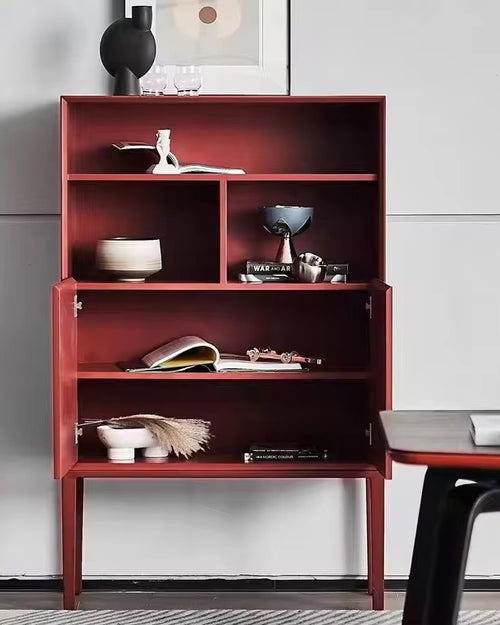 Greko Bold Red Bookshelf & Cabinet
