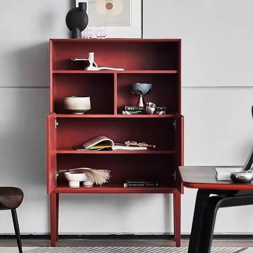 Greko Bold Red Bookshelf & Cabinet