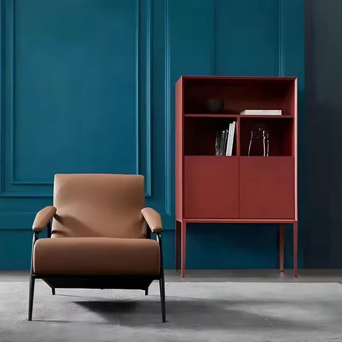 Metal‑leg Greko cabinet with vibrant finish