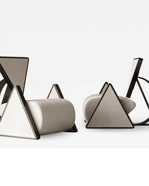 Unique triangular armrest designer chairs
