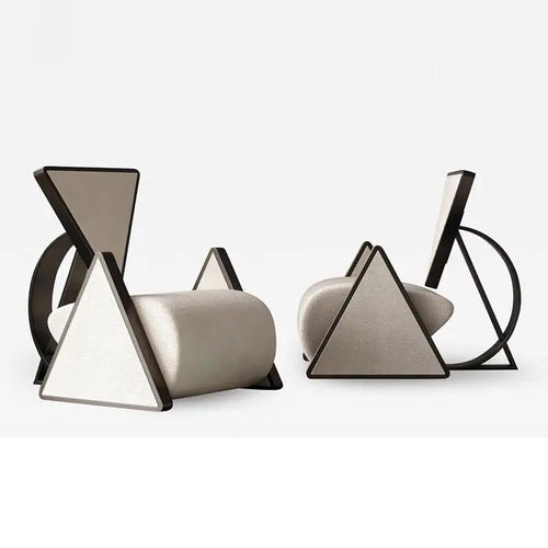 Unique triangular armrest designer chairs
