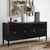 Minimalist black console table with storage