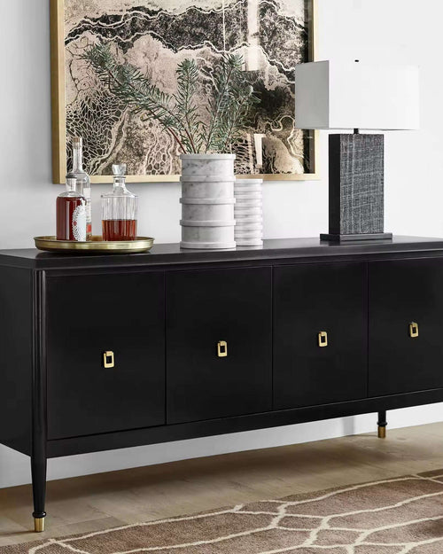 Minimalist black console table with storage