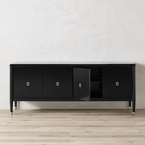 Modern black and gold storage cabinet
