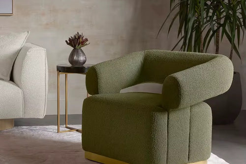 Shop the Henry Accent Chair by Chair Collective – a modern boucle chair with brass base, sculptural design, and customizable colours. Discover this luxury accent chair online in India, crafted for bold, contemporary interiors.