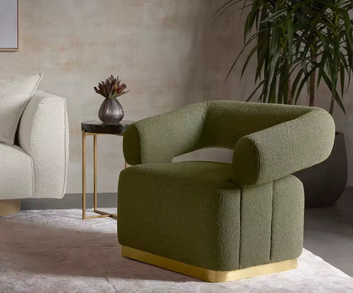 Shop the Henry Accent Chair by Chair Collective – a modern boucle chair with brass base, sculptural design, and customizable colours. Discover this luxury accent chair online in India, crafted for bold, contemporary interiors.