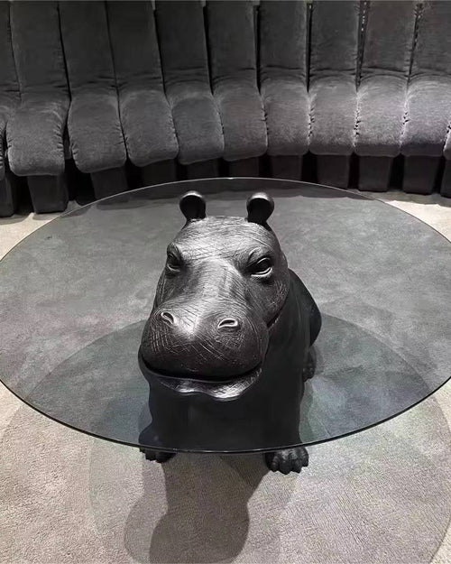 Top view of coffee table with glass top.