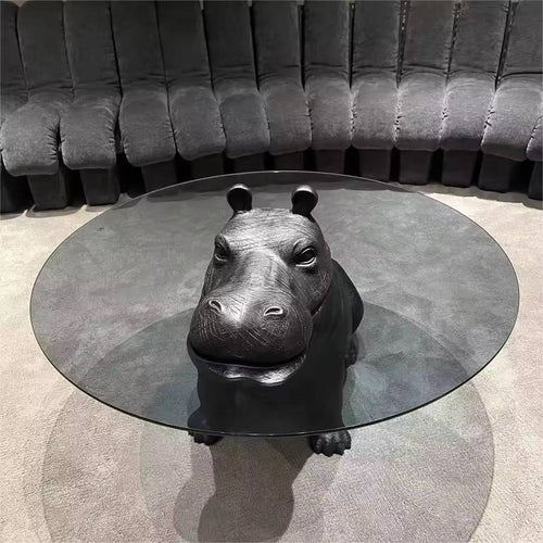 Top view of coffee table with glass top.