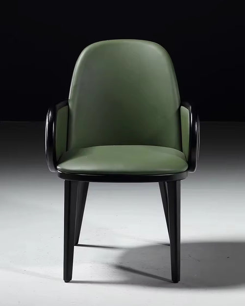 Front view of green hirdo chair