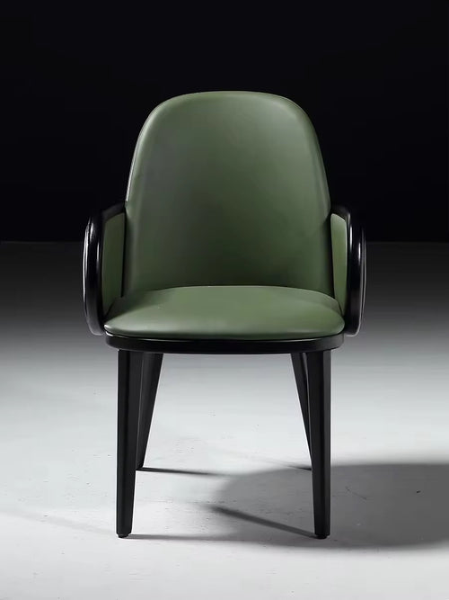 Front view of green hirdo chair