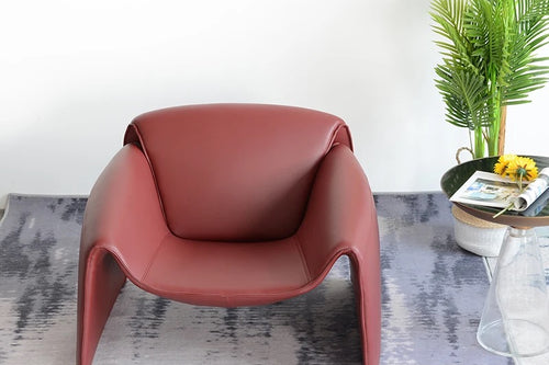 Futuristic red Hugo chair front view