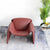 Futuristic red Hugo chair front view
