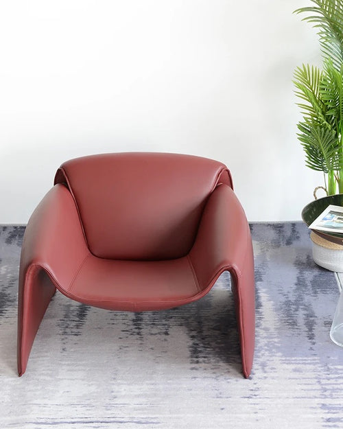 Futuristic red Hugo chair front view