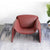 Eye-catching red accent chair front shot