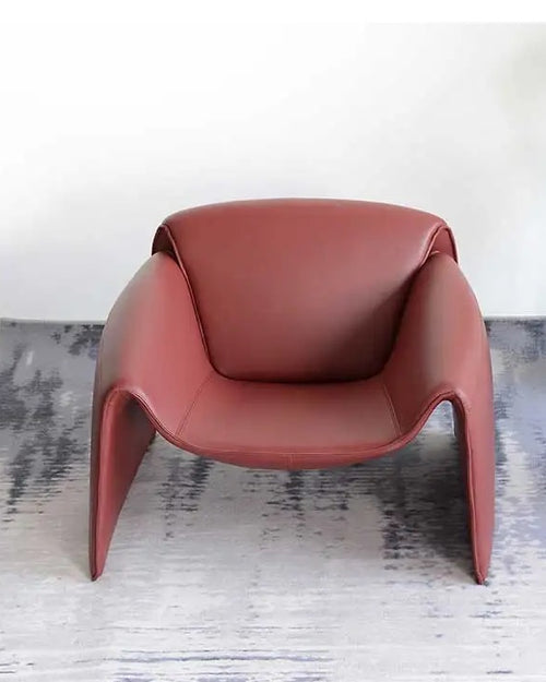 Eye-catching red accent chair front shot