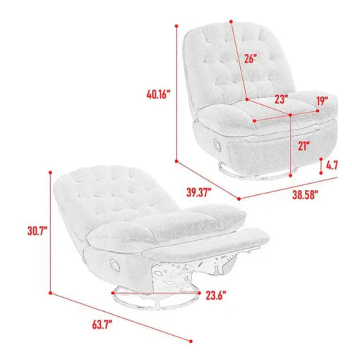 Luxury Milo Rotating Compact Recliner Chair Delhi