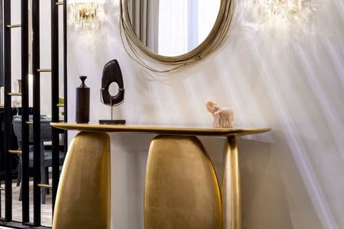 Luxury golden Aurum console table Pune