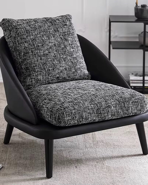 Lydia Accent Chair is a Luxury Accent Chair by Chair Collective in Leatherette and Tweed Combination. perfect chair for modern home.
