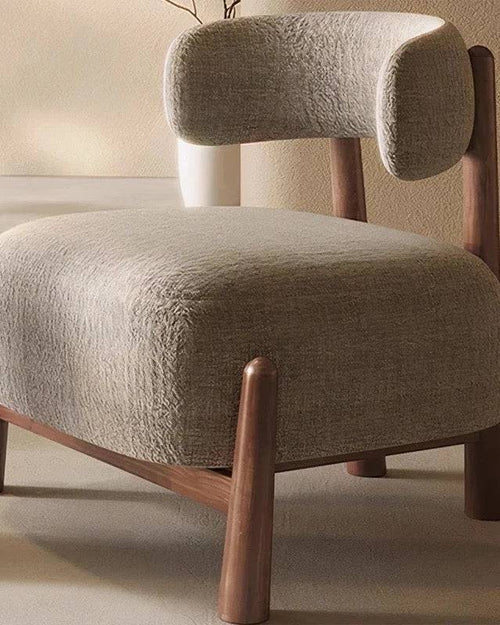 Side view of Beige lounge chair
