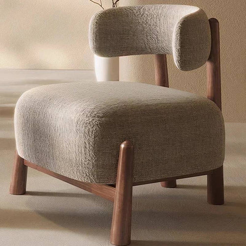 Side view of Beige lounge chair