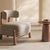 Modern plush chair with wooden base
