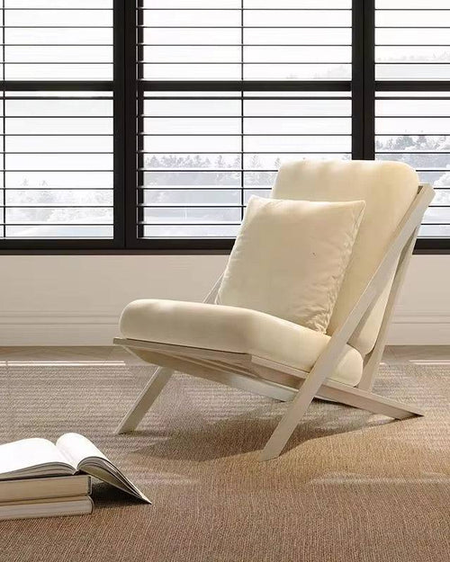 Modern sculpted ivory arm chair