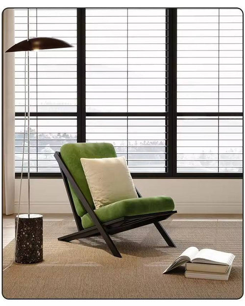 Side view green lounge chair 
