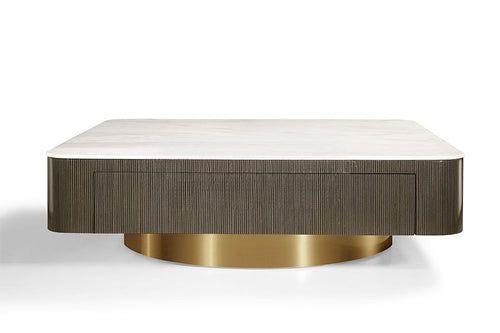 Modern coffee table with golden base