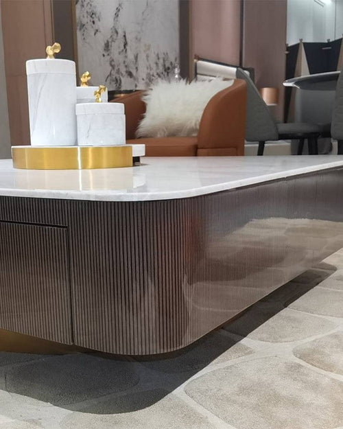 Side angle of modern table in the living room