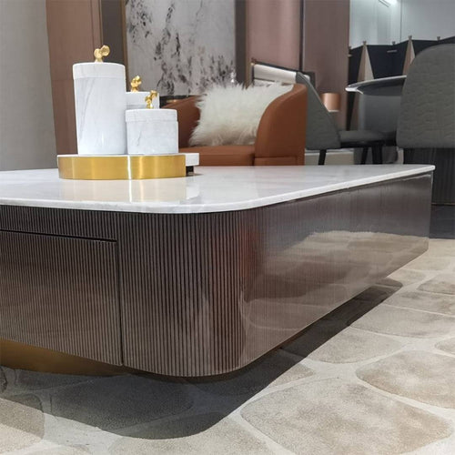 Side angle of modern table in the living room