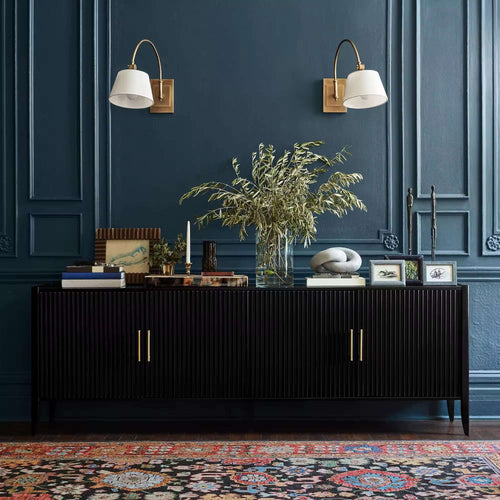 Modular console with gold handles