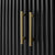 Close-up of vertical brass handles 